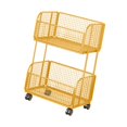thumbnail image 4 of Kitchen Storage Cart Metal Wire Baskets Rolling Pantry Cart Iron Construction Space Saver for Home Office Use, 4 of 9