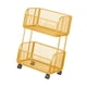 thumbnail image 4 of Carrito auxiliar con ruedas, cestas metálicas de alambre, frutero multiusos Oro, 4 of 9