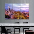 thumbnail image 2 of TISHIRON 3PCS Framed Canvas Wall Art Set,60"x40" Seattle City Skyline Panorama at Dusk Canvas Art Decor, 2 of 7