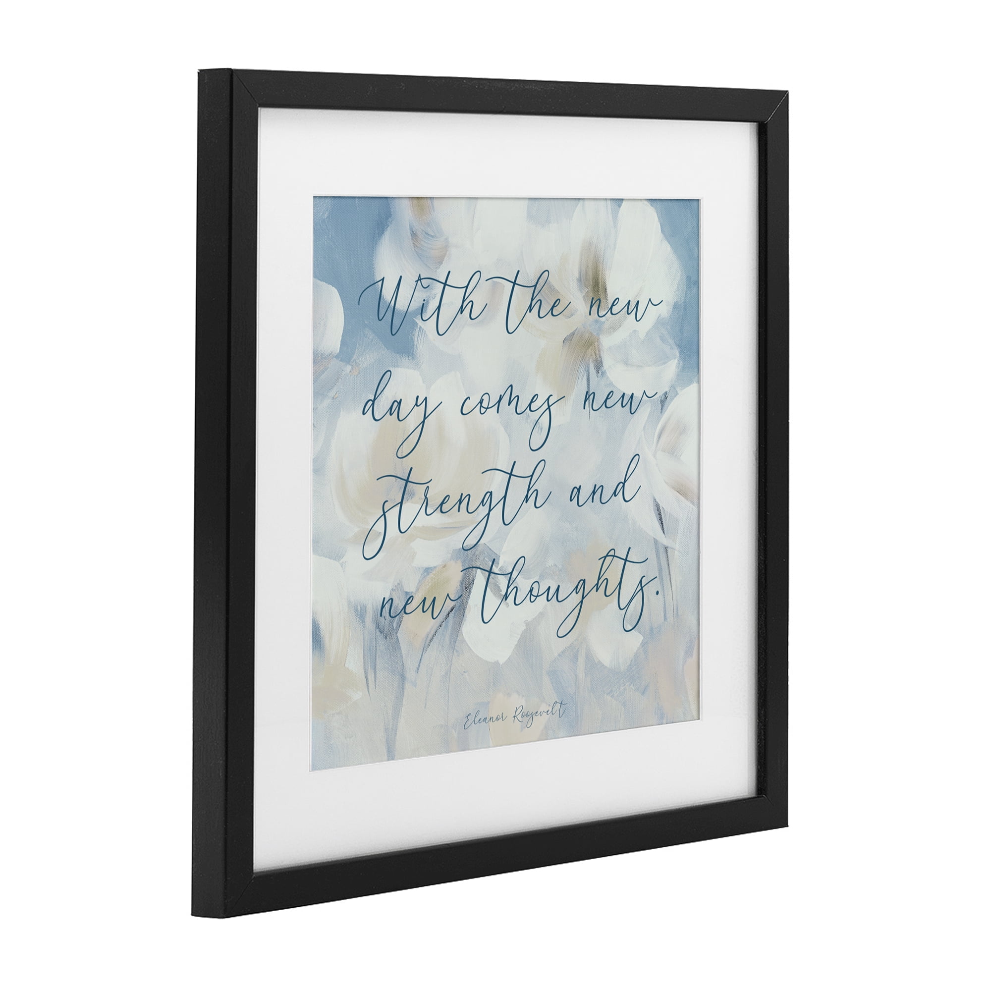 Stupell Industries Strength & New Thoughts Quote Black Framed Print Under Glass, design by Lanie Loreth