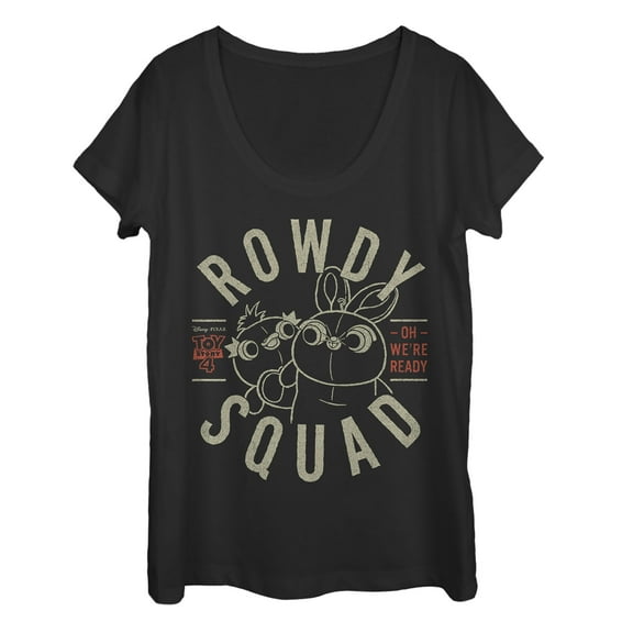 Women's Toy Story Ducky & Bunny Ready Rowdy Squad Scoop Neck Black Medium