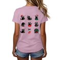 thumbnail image 6 of Frostluinai Christmas Cats Shirts for Women Crew Neck Short Sleeve Funny Xmas Party Tee Shirt Daily Walking Casual Tops S-3XL, 6 of 6