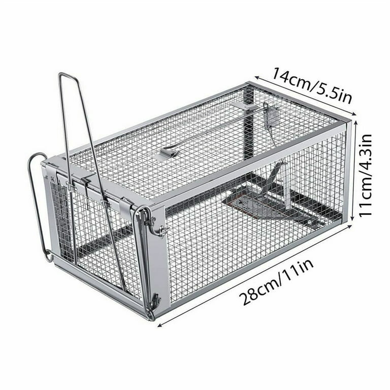 Humane Catch and Release Live Animal Trap Cage Cat Trap for Raccoons  Groundhogs Mouse Squirrel Traps 24 Inch Steel Outdoor Small Animal Trap  No-Kill