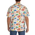 thumbnail image 3 of Balery Cartoon Transportation Camisa Casual de Manga Corta con Botones para Hombre, Texturizada, Estilo Cubano, para Playa, Verano-Small, 3 of 5