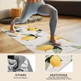 thumbnail image 4 of Yellow Lemon Fruits White Pattern Hot Yoga Mat Towel Non Slip for Hot Yoga - Quick-Drying Yoga Mat Cover with 4 Corner Pockets with Travel Bag - Hot Yoga Towel Non Slip 74"x26", 4 of 6