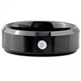 thumbnail image 2 of Black Ceramic With Cubic Zirconia Center Stone Ring, 2 of 2