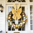 thumbnail image 2 of 16" Bunny Ears Wreath Bow, Rustic Buffalo Plaid Fabric Bow for Easter & Spring Decor, Indoor Outdoor Decoration for Front Door, Wall, Wreath and Party Crafts, 2 of 5