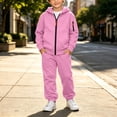 thumbnail image 2 of Mooqilaa Boys Activewear Outfit Sets, 2 Piece Casual Long Sleeve Hoodies and Sweatpants Sets Pink Size 12, 2 of 9