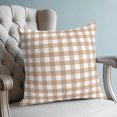 thumbnail image 4 of Pillow Covers 18x18 Set of 2, Brown Checked Throw Pillow Covers Decorative Couch Cushion Cover, Farmhouse Buffalo Plaid Country Grid Microfiber Soft Square Pillowcases for Bedroom Living Room Sofa, 4 of 9