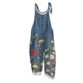 thumbnail image 3 of Iaqnaocc Jumpsuits For Women Plus Size Vintage Floral Print Sleeveless Jumpsuits Rompers Casual Adjustable Strap Jumpsuits Trendy Overalls Multicolor L, 3 of 7