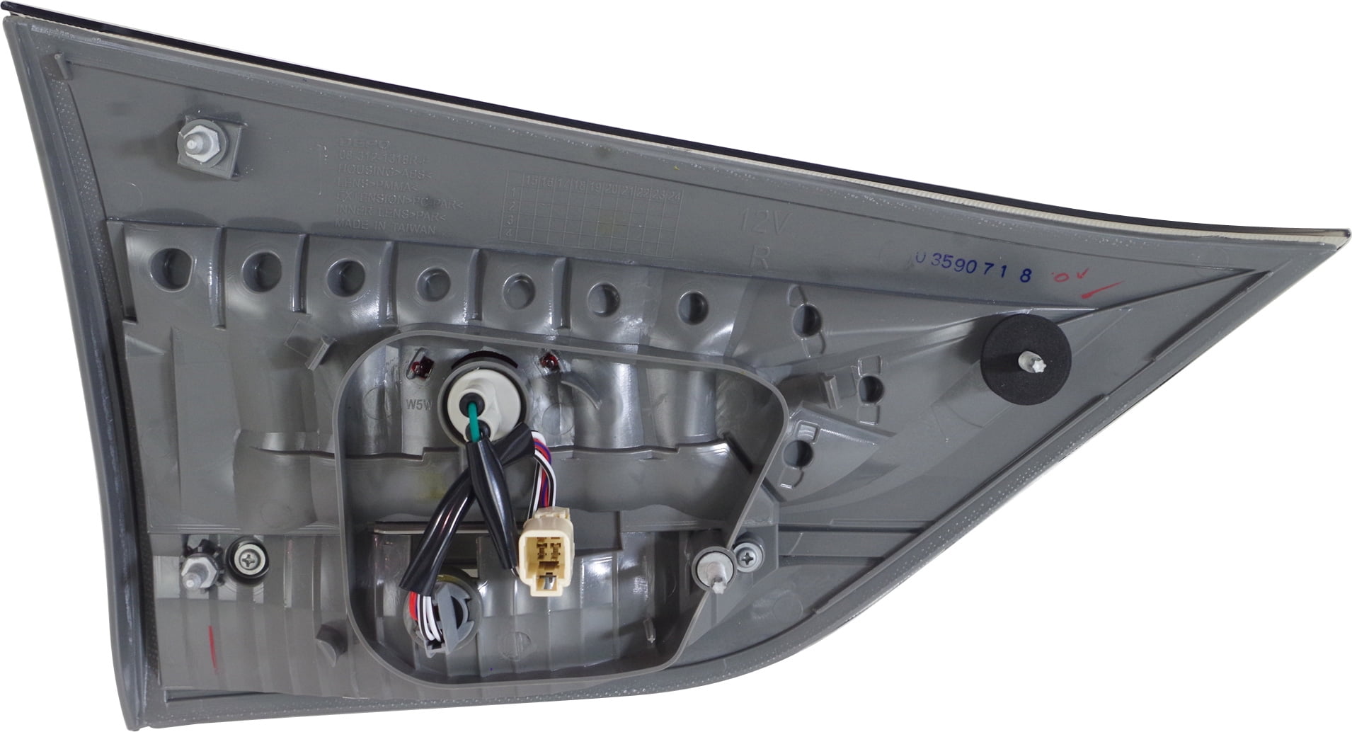 Tail Light Compatible With 2011-2020 Toyota Sienna Right Passenger Side, Inner With bulb(s)