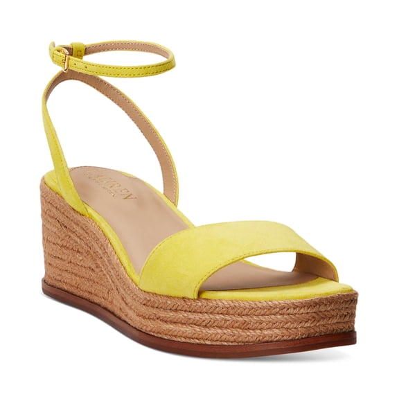 Lauren Ralph Lauren Womens Leona Espadrille Sandals Lemon 8M