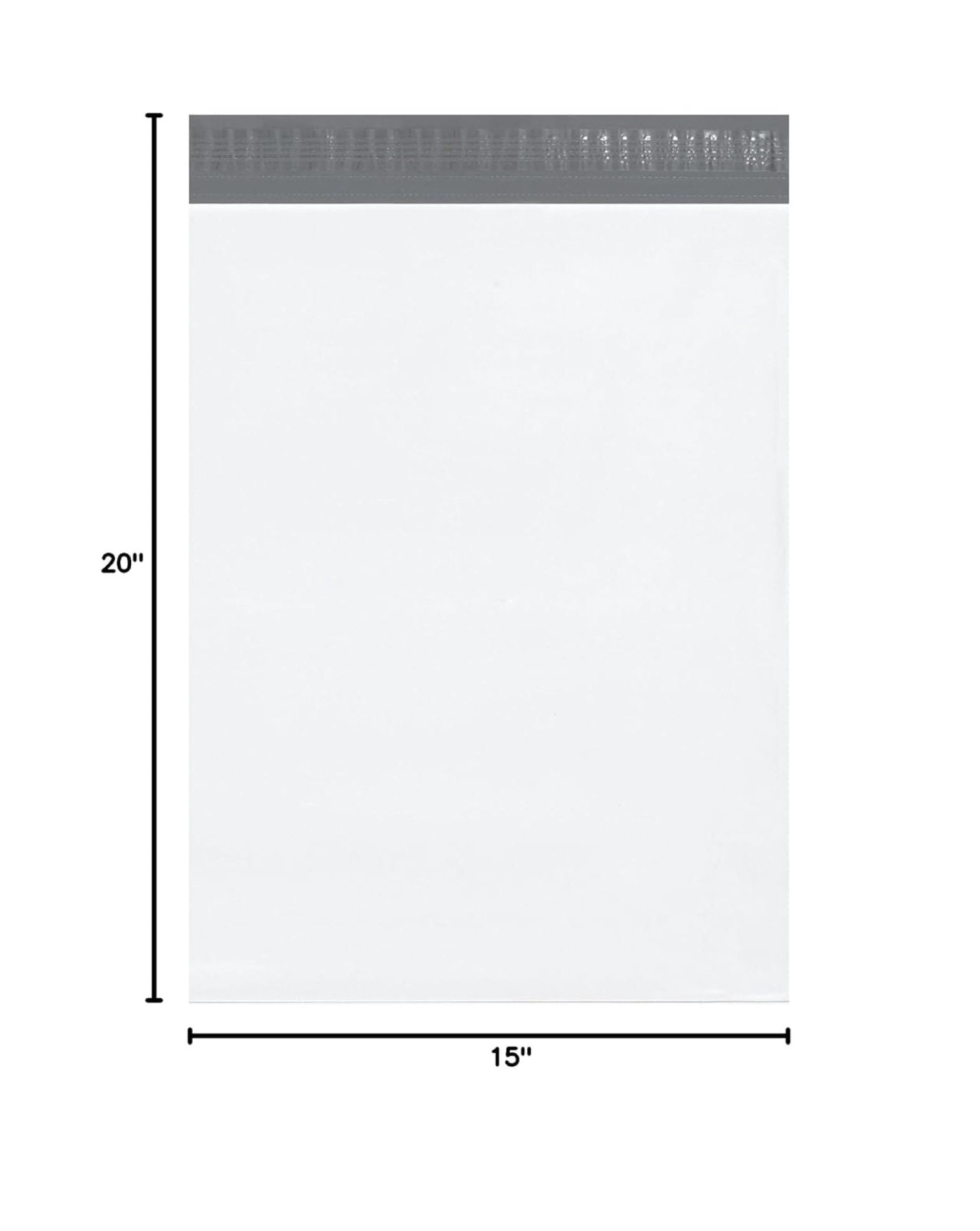 " Mailer Envelopes, 15"" x 20"" x 4"", White, Self-Seal with Tear Strip, Gusseted, Waterproof and Puncture Resistant, for Shipping Bulky Items, Books and Catalogs, Pack of 100" (BEPM15204)