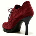 thumbnail image 4 of FSJ Women Round Toe Oxfords Heels Lace-Up Stiletto High Heel Fashion Pumps Office Party Shoes Size 12 Wine Red, 4 of 4
