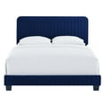 thumbnail image 3 of Modway Celine Channel Tufted Performance Velvet Queen Platform Bed in Navy, 3 of 9