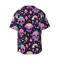 thumbnail image 6 of Lsque cartoon Skull rainbow space print Men's Cuban Collar Short Sleeve Shirt Summer Beachwear Casual Button Down Fashionable Vacation Leisure Shirt-Small, 6 of 7