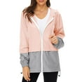 thumbnail image 6 of Hanerdun Women Packable Rain Jacket Female Hooded Outdoor Rain Coat Pink Gray 4XL, 6 of 6