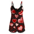 thumbnail image 5 of Valentines Pjs Women Couple Date Ladies Sleeveless Deep V Vest And Shorts 2 Piece Loungewear Heart Festive Gifts Love Print Valentines Date Night Outfits, 5 of 6