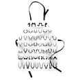 thumbnail image 1 of Antlers Apron Horns of Antelope Buffalo Cattle Moose Sheep Collection Silhouettes Symbolist Art, Unisex Kitchen Bib Apron with Adjustable Neck for Cooking Baking Gardening, Black White, by Ambesonne, 1 of 3