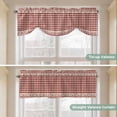 thumbnail image 5 of Country Star Plaid Tie Up Valance Curtains for Windows, Kitchen Curtains Window Treatments, Retro Red American Farm Barn Berry Short Window Shades Valances for Bedroom Bathroom Cafe 42"x12", 5 of 8