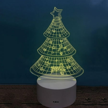 

Shxx Christmas Tree 3d Night Light Usb Illusion Lamp Remote For Bedroom Decor Kids Birthday Gift Socket Table Lights B091-900