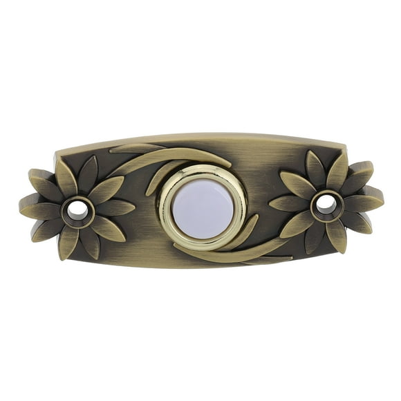 BRIGHTFUFU Interruptor de timbre retro con luz y cable, timbre decorativo de puerta, botón pulsador de repuesto para montaje en pared, interruptor de apertura para casa, hotel y oficina.