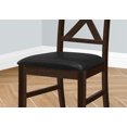thumbnail image 3 of Monarch Specialties Dining Chair, 37" Height, Set Of 2, Dining Room, Kitchen, Side, Upholstered, Brown Solid Wood, Brown Leather Look, Transitional, 3 of 4