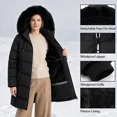 thumbnail image 6 of Women's Winter Down Coats Waterproof Thicken Hooded Insulated Quilted Puffer Jacket, Black L, 6 of 8