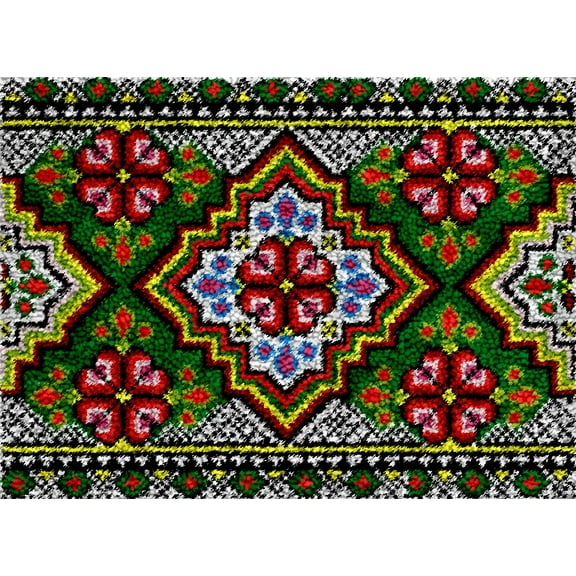 Flowers Stripe | Rug Making Latch Hooking Kit