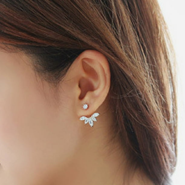 Pendientes de botón para mujer, pendientes de botón, pendientes de botón para mujer, 1 par de pendientes de flores con diamantes de imitación de cristal para mujer, joyería para mujer.