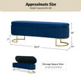 thumbnail image 7 of 55" Storage Bench Flip Top Upholstered Compartments End of Bed Bench Entryway Navy, 7 of 7