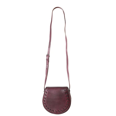 Diophy Genuine Leather Small Saddle Cross Body Handbag