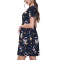 thumbnail image 2 of Kdxio Astronaut Surfing Pattern Summer Dresses for Women Casual Tshirt Short Sleeve Floral Sundress Beach Cover Ups with Pockets, 2 of 6