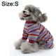 thumbnail image 2 of Perrito cuadrúpedo cuello alto camisa a rayas de colores suave pijama de cachorro, 2 of 5