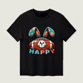 thumbnail image 2 of YABCSAZ Easter Tops for Baby Short Sleeve Happy Bunny Rugby Tops Summer Casual Crewneck Tee Shirt Kids Loose Tops Toddler Baby Boys Girls Outfits Size 2 T, 2 of 3