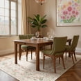 thumbnail image 3 of Lahome Washable 5'x7' Area Rug, Beige Floral Rugs for Living Room, Ultra-Thin Non-Shedding Soft Boho Carpet with Bow Pattern for Bedroom Girls Kids Nursery Dorm, Neutral, Beige, 3 of 8
