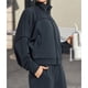 thumbnail image 4 of Chaqueta Deportiva de Larga con Solapa y Cremallera para Mujer, Ideal para Otoño e Invierno Chaqueta Holgada para Yoga Al Aire Libre Negro S, 4 of 7