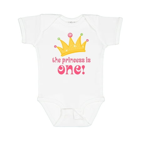 

Inktastic Cute Princess is One 1st Birthday Gift Baby Girl Bodysuit