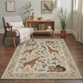 thumbnail image 3 of GENIMO 5'x7' Area Rug for Living Room, Machine Washable Non Slip Low Pile Rug for Bedroom Dining Room, Abstract Animal Print, Soft Beige, 3 of 6