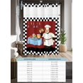 thumbnail image 6 of No Hook Cloth Fabric Shower Curtain with Snap in Liner, Fat Chef Waterproof Shower Curtains Set with See Through Top Window, Black White Checkered Farmhouse Red Kitchen Cook Bath Curtains 66"x72", 6 of 6