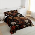 thumbnail image 3 of Manfei Retro Rustic Flower Bedding Comforter Set,Brown Highland Cow Twin Comforter Sets,Vintage Countryside Floral Bedding Set For Men Women,Microfiber Bedroom Decor Reversible,2 Pieces, 3 of 8