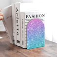 thumbnail image 6 of Susaid Multicolor Glitter Print Wooden Bookends Decorative Book Ends for Shelves Heavy Books Holder Organizer Non-Slip Desk Book End for Kids Room Office School 1 Pairs, 6 of 8