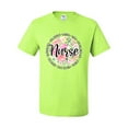 thumbnail image 1 of Floral Nurse Appreciation Pop Culture Men's Graphic T-Shirt, Safety Green, Small, 1 of 4