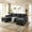 Gray, variant on AUU Savannah Modular Corduroy Sectional Sofa with Ottoman, Upholstered Couch for Living Room