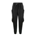 thumbnail image 2 of Vedolay Women&nbsp;Pants&nbsp;For&nbsp;Work Women's High Waist Flare Leg Sweatpants Tie Knot Front Casual Casual Pants,Black XS, 2 of 3