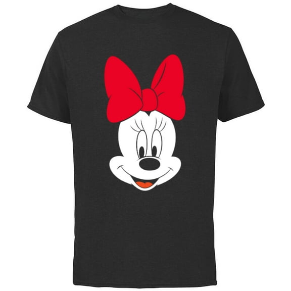 Disney Minnie Mouse Big Face - Short Sleeve Cotton T-Shirt for Adults -Customized-Black