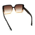 thumbnail image 7 of Womens Oversized Rectangular Designer Fashion Classic Mod Sunglasses Brown Beige - Brown, 7 of 7