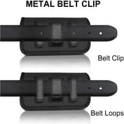 Universal Large Horizontal Belt Clip Holster Synthetic Leather Carrying Pouch Phone Holder Cover with Belt Clip & Loops (Holds Phone Up To 7 Inch) [Black]