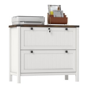 FIAKOA 2-Drawer Lateral File Cabinet with Lock, Farmhouse