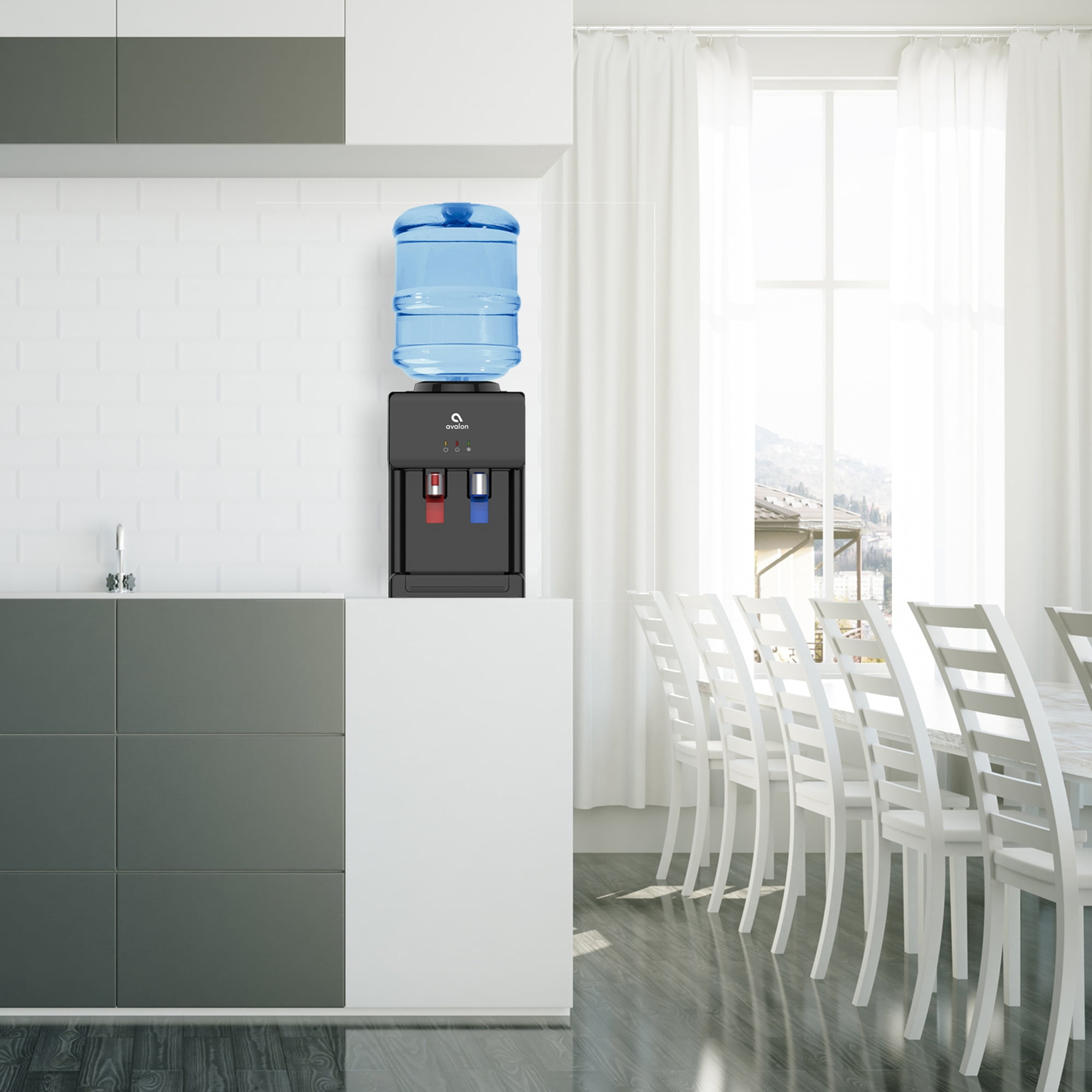 Avalon Premium Top Loading Countertop Water Dispenser, Hot & Cold Water Temperature - Black
